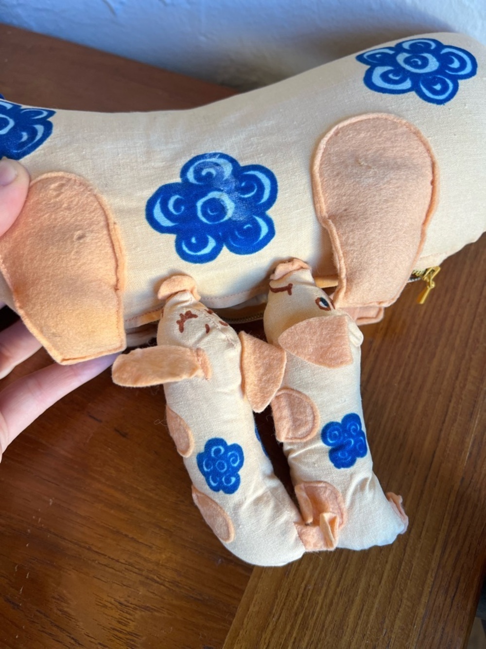 Vintage Mama Pig Plush with Baby Piglets Inside Zipper Belly Cottagecore Toy - Picture 6 of 11